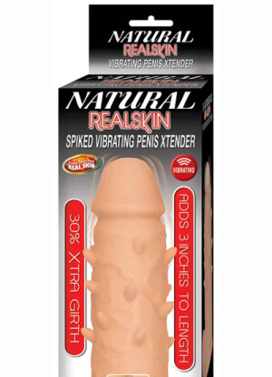 Natural RealSkin Spiked Vibrating Penis Xtender