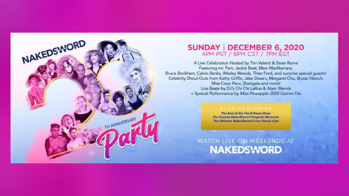 NakedSword Sets Star-Studded 20th Anniversary Virtual Party