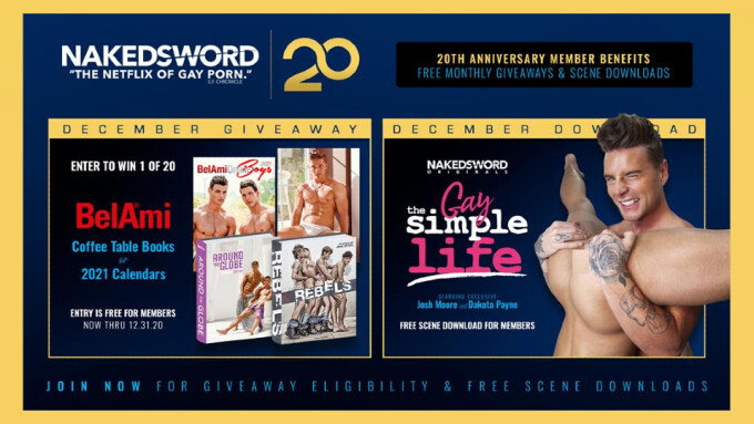 NakedSword Adds BelAmi to 20th Anniversary Giveaways